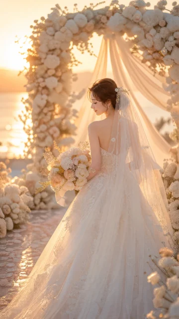 唯美婚礼浪漫花拱手机壁纸