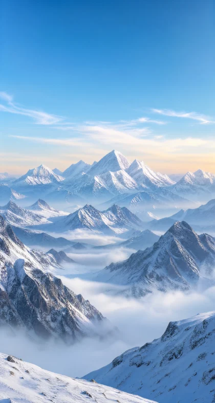 雪山远景平板壁纸