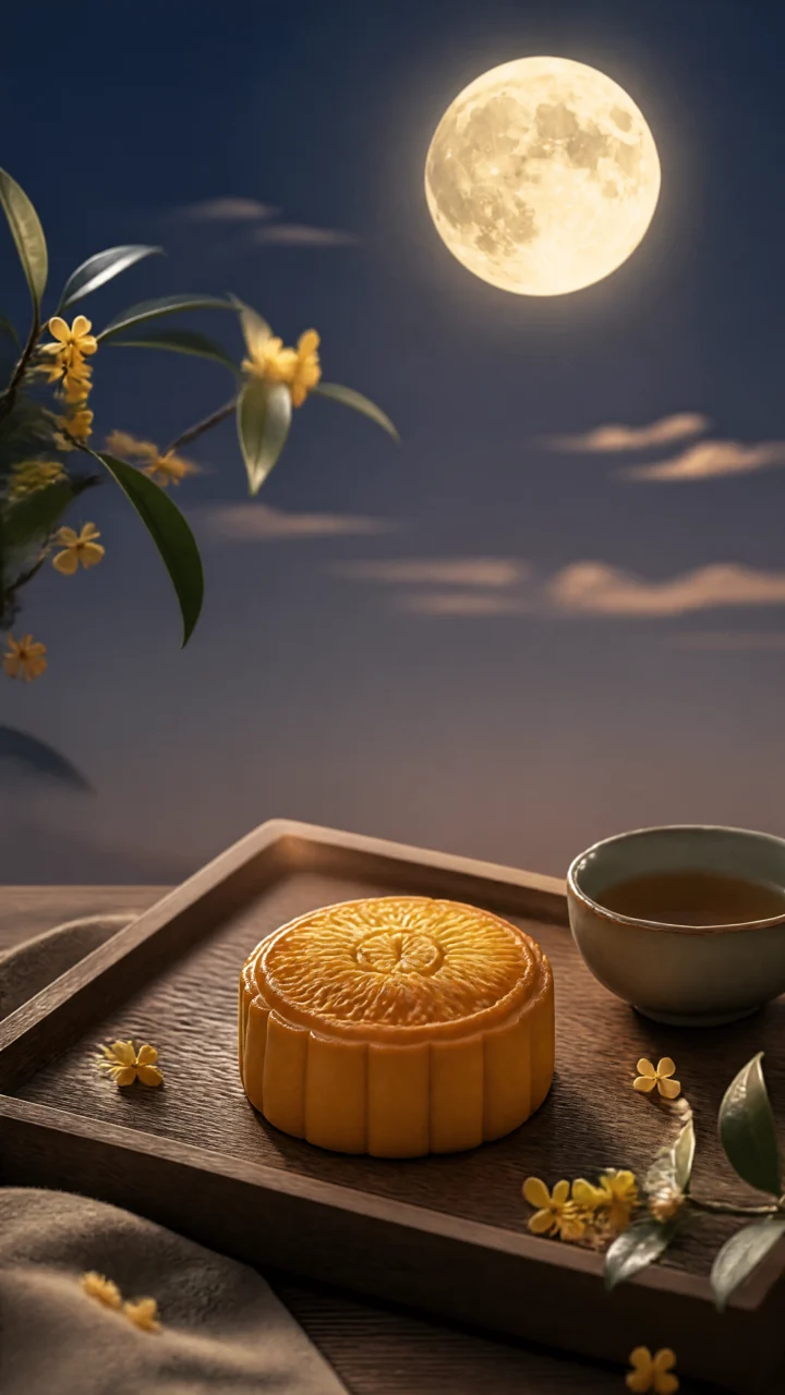 桂香月饼中秋手机壁纸