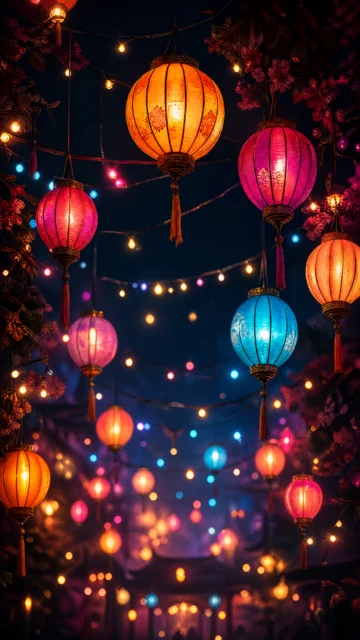 梦幻彩灯夜景手机壁纸