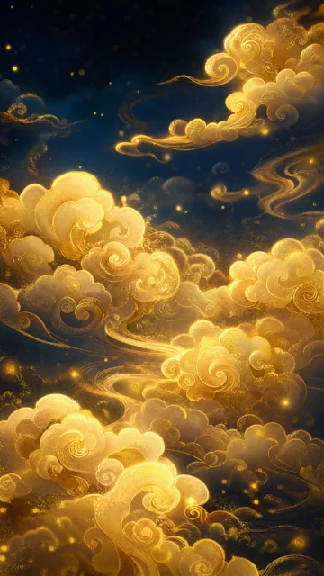 金色祥云东方祥瑞手机壁纸