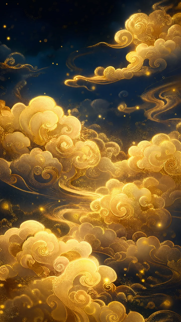 金色祥云东方祥瑞手机壁纸