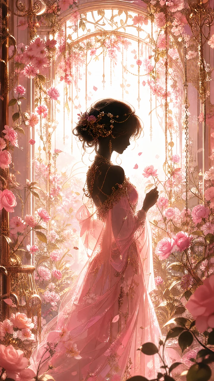 梦幻花园精致插画手机壁纸
