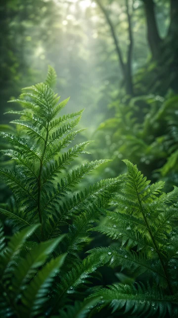 清晨蕨类绿意手机壁纸