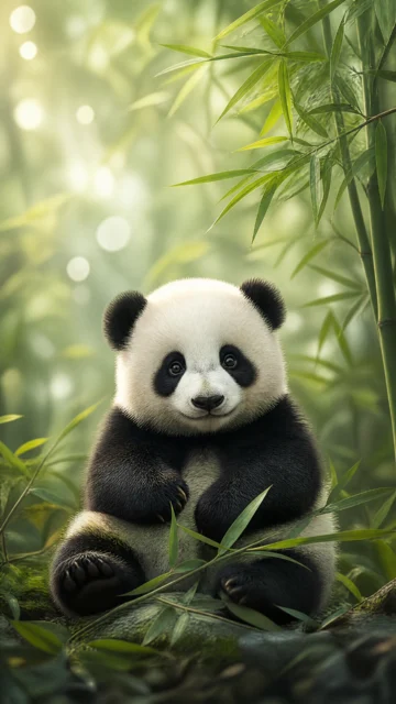 治愈系熊猫崽手机壁纸