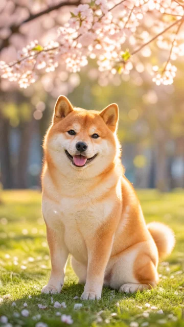 阳光下的治愈柴犬手机壁纸
