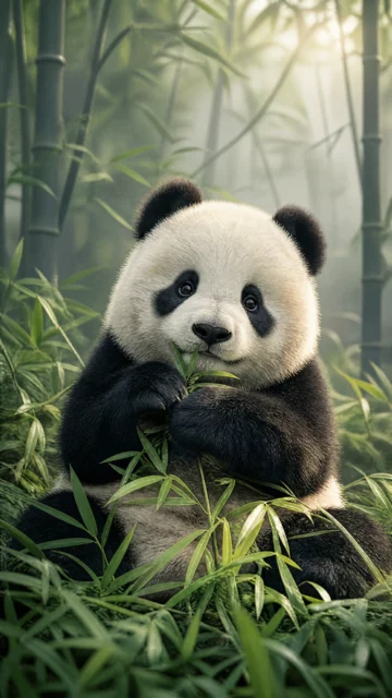 治愈系熊猫崽手机壁纸