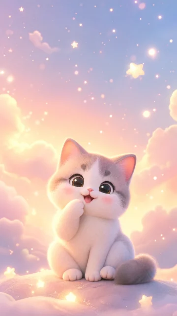 可爱卡通猫手机壁纸