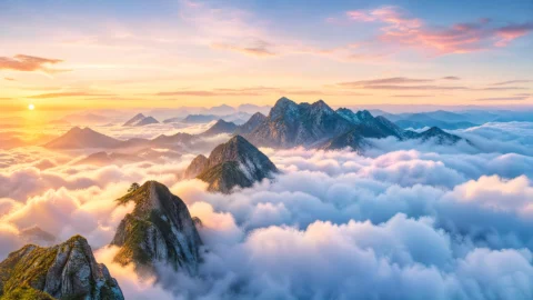 云海山巅晨光壁纸