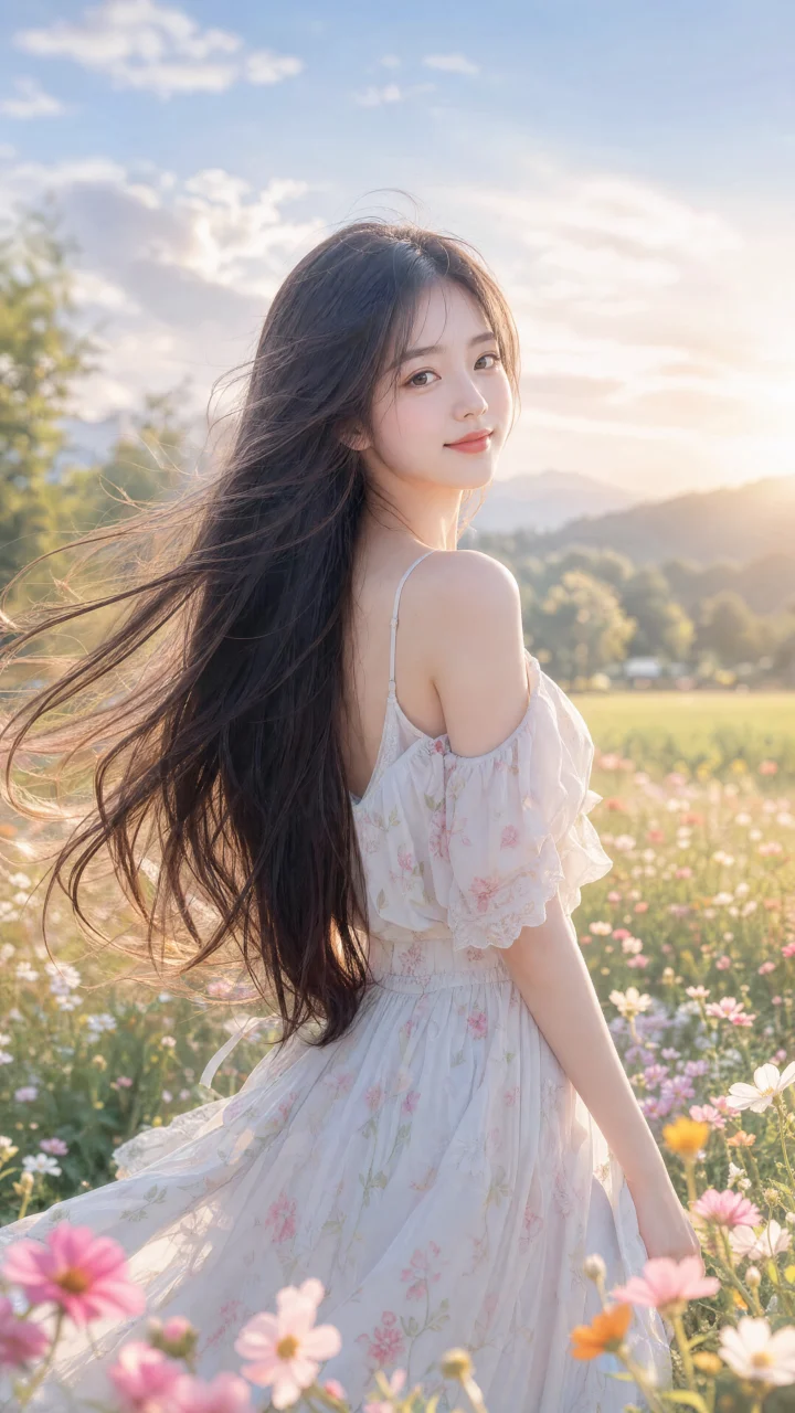 长发少女唯美手机壁纸