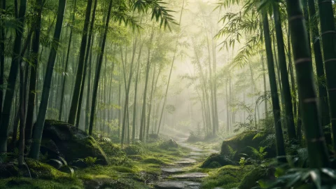 竹林清幽东方禅意桌面壁纸