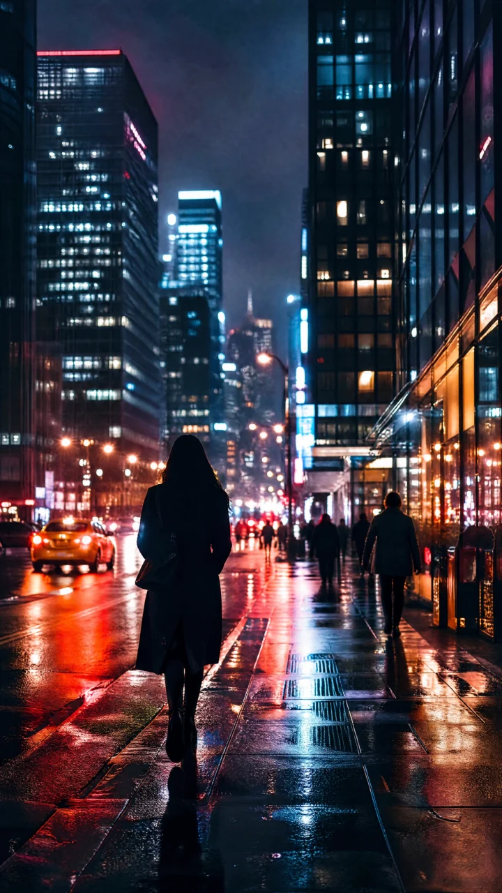 霓虹都市街拍手机壁纸
