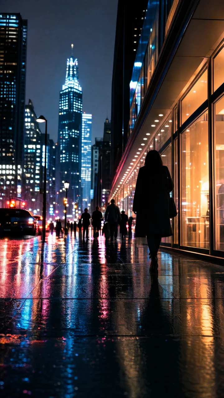 霓虹都市街拍手机壁纸