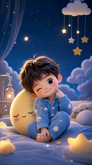 睡衣小新梦幻夜晚手机壁纸