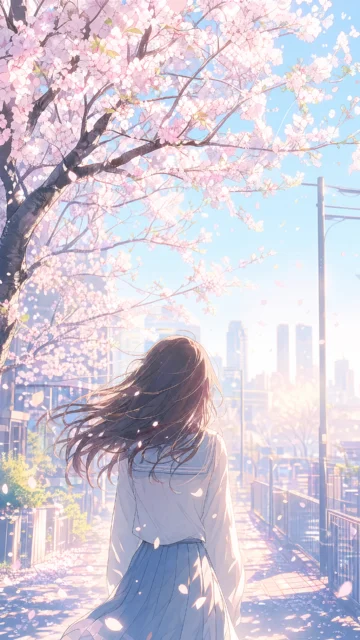樱花晨光日系动漫手机壁纸