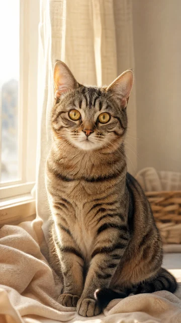 暖光虎斑猫手机壁纸