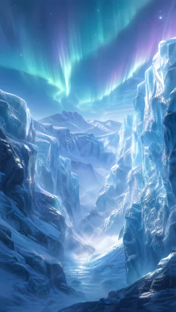 冰雪峡谷手机壁纸