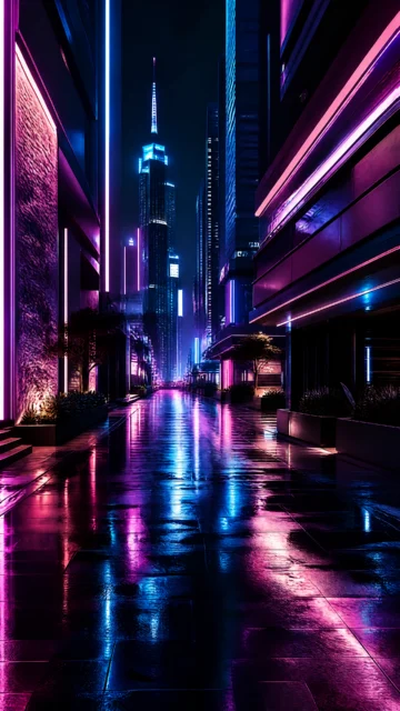 霓虹光影手机壁纸