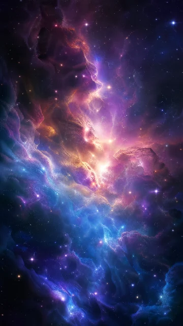 彩色星云梦幻手机壁纸