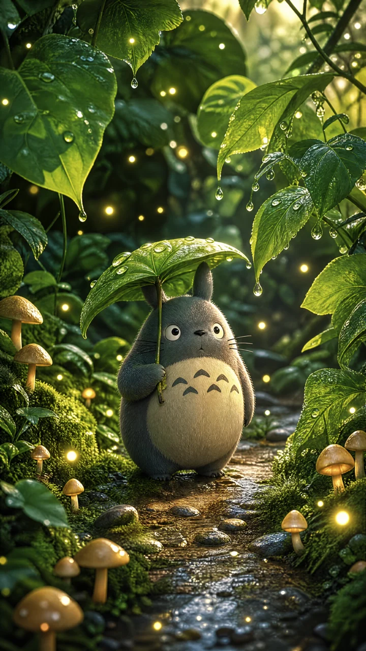 治愈系龙猫插画手机壁纸