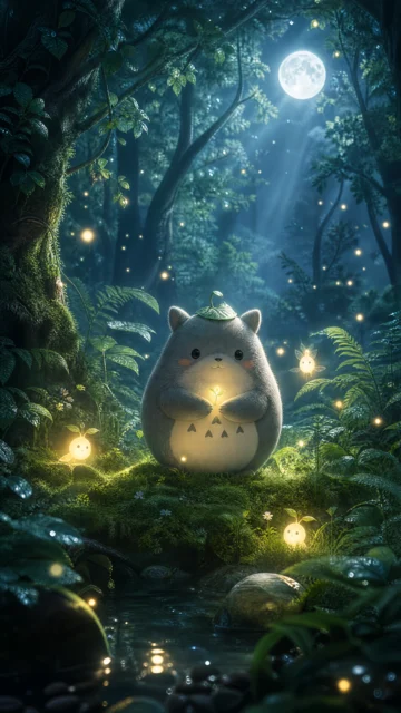 治愈森林龙猫手机壁纸