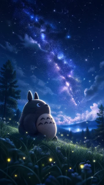 龙猫星空手机壁纸
