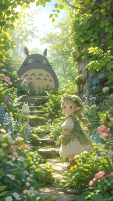 龙猫花园手机壁纸