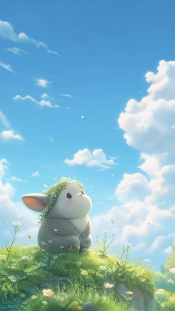 龙猫蓝天治愈手机壁纸