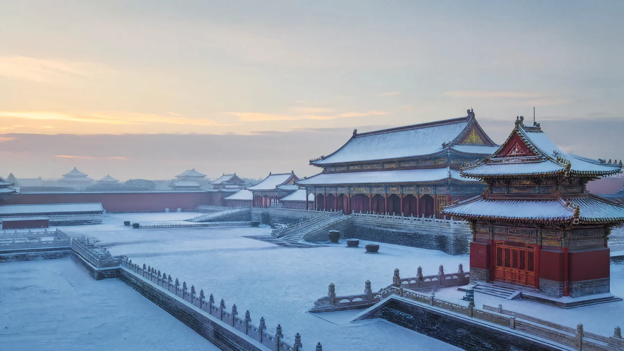 雪中故宫冬日桌面壁纸