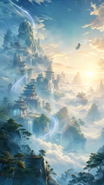 仙侠世界云海仙山手机壁纸