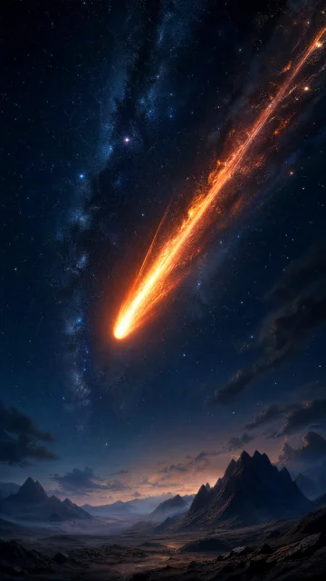 陨石划破星空手机壁纸