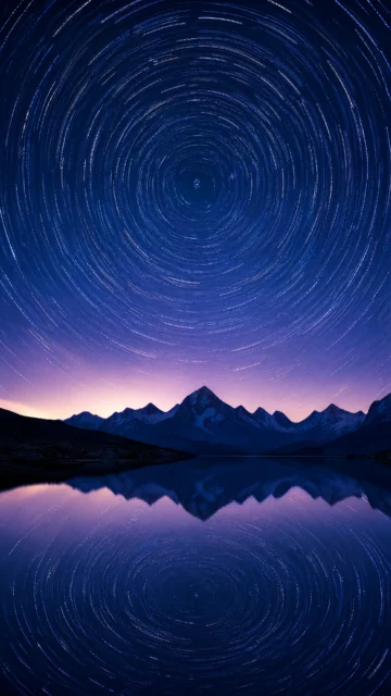 梦幻星轨夜空手机壁纸