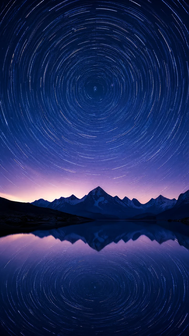 梦幻星轨夜空手机壁纸