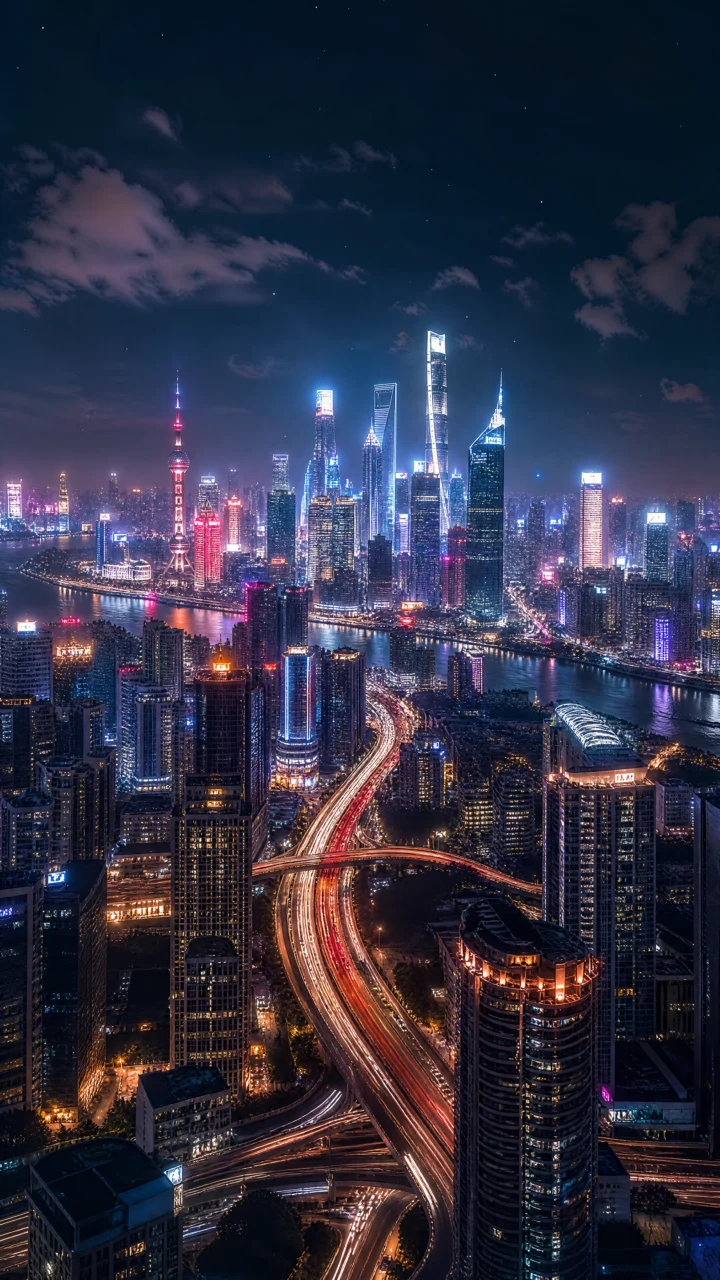 繁华夜色都市霓虹手机壁纸