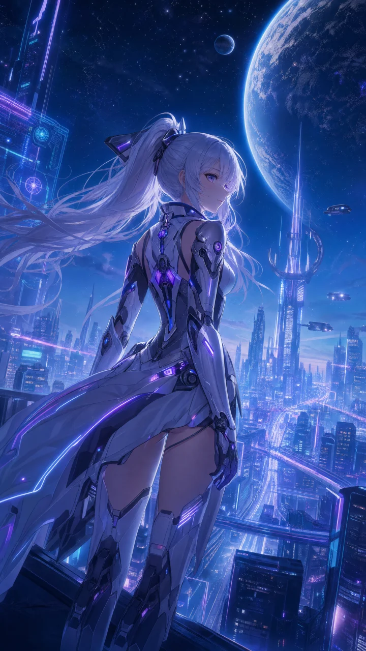 霓虹星际少女手机壁纸