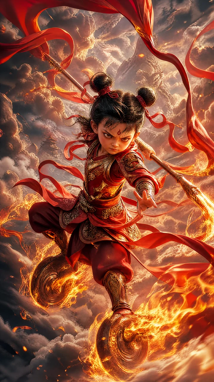 哪吒高清烈焰神话手机壁纸