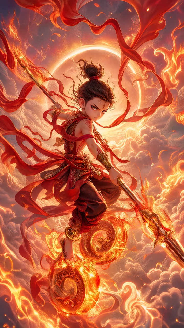 哪吒少年东方神话手机壁纸