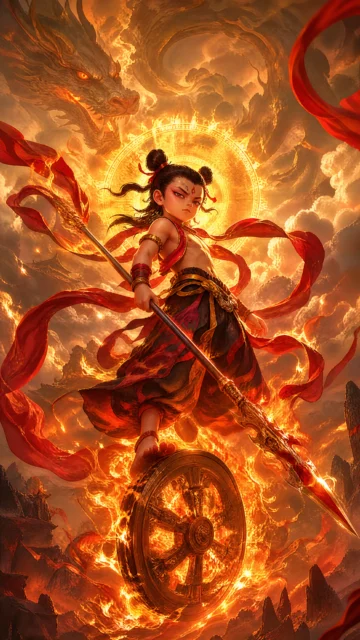 哪吒三太子炽焰神威手机壁纸
