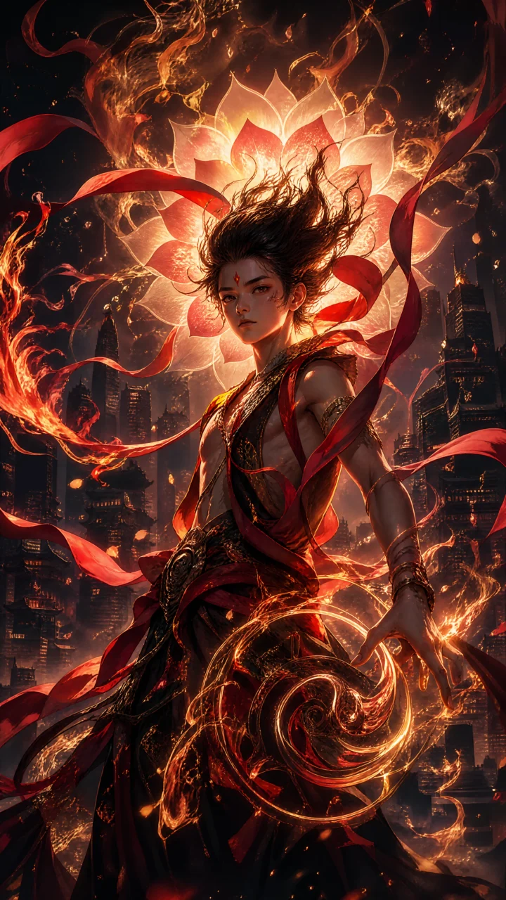 哪吒重生烈焰手机壁纸