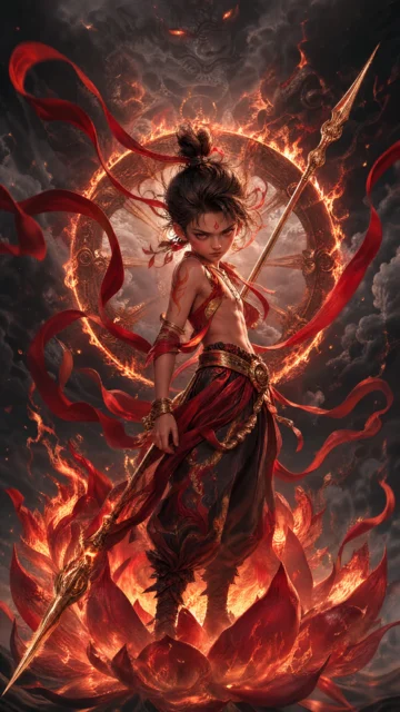 哪吒魔童烈焰手机壁纸