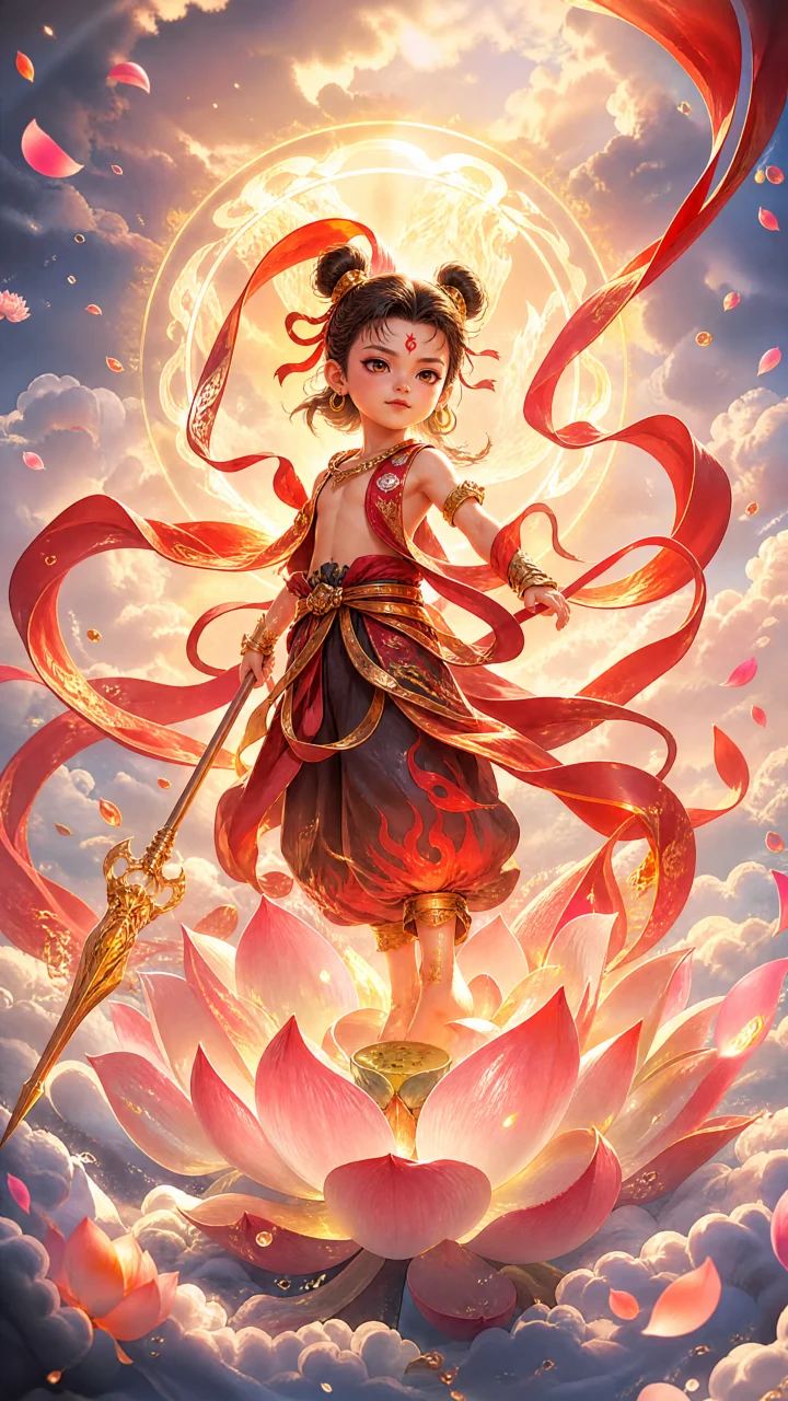 哪吒莲花东方神话手机壁纸