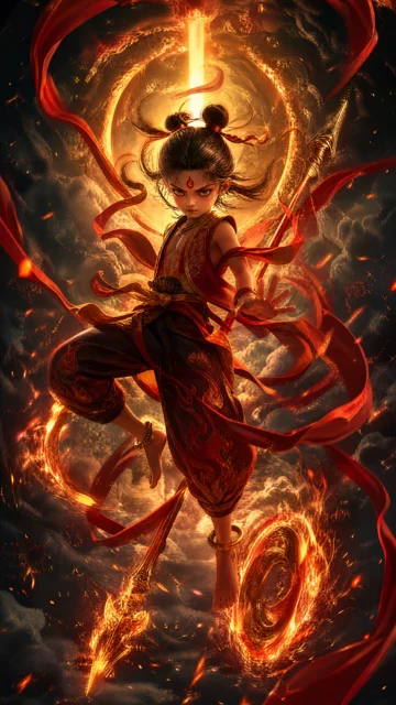 哪吒魔童炽焰觉醒手机壁纸