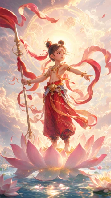 哪吒莲花东方神话手机壁纸