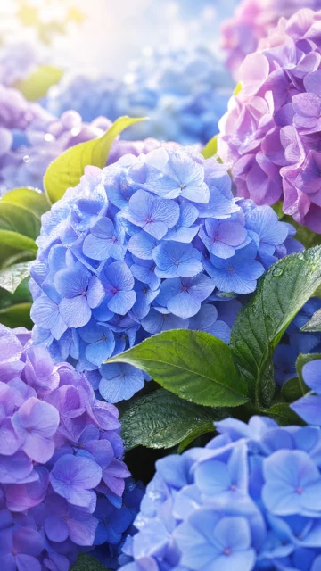 蓝紫绣球花清新手机壁纸