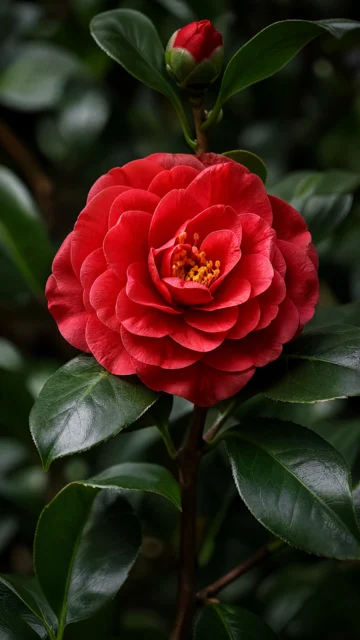 山茶花绽放手机壁纸