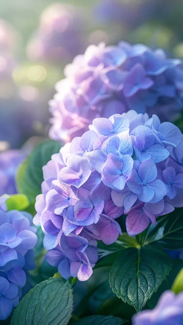 蓝紫绣球花清新手机壁纸