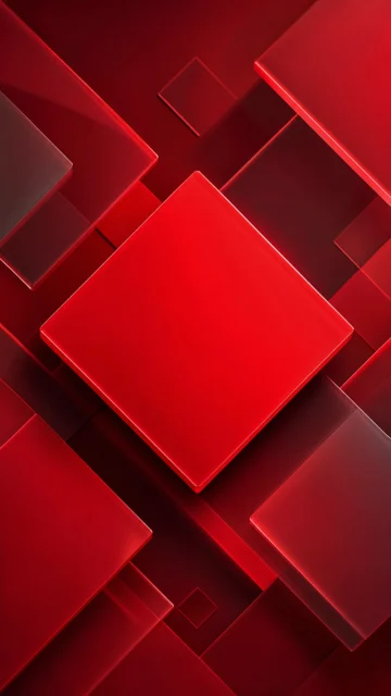 红色方块抽象手机壁纸