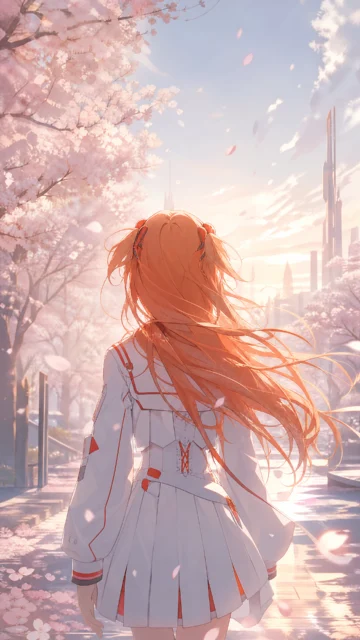 明日香晨曦樱花手机壁纸