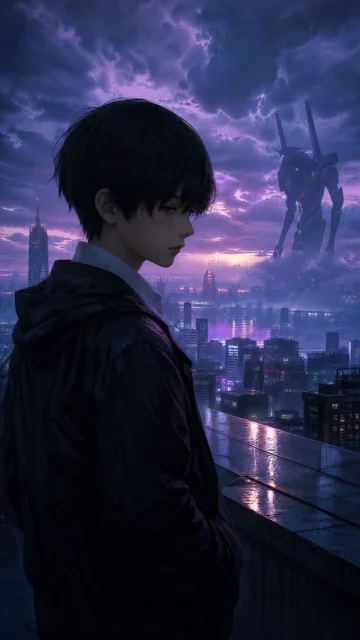 真嗣·雨夜孤影手机壁纸