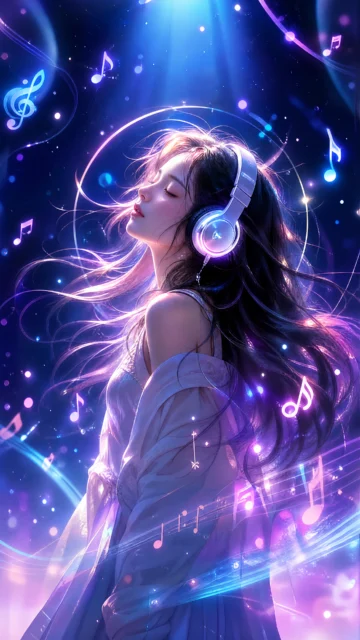 音乐少女梦幻旋律手机壁纸